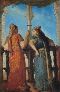 Joodse vrouwen op het balkon, Algiers, 1849 door Théodore Chassériau